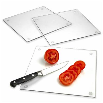 China Contemporary Square Glass Board Cheese Board Glass Size Glass Cheese Cutting Board for sale