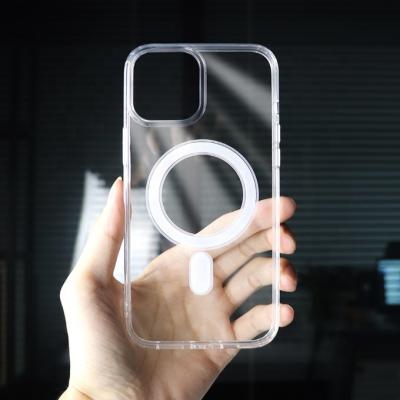 China Anti-Fall Magnetic Shockproof Cell Phone 13 Clear Transparent Case For iPhone 12 13 Pro Max for sale