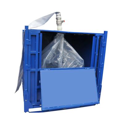 China Foldable Storage HDPE PP Q235 Steel Frame Bulk Container UV Collapsible Intermediate Tank IBC With Plastic Bag for sale