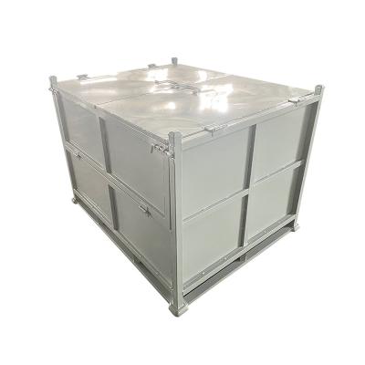 China Foldable Warehouse Storage Bulk Container 1000l Stainless Steel Ibc Collapsible Intermediate Tank for sale