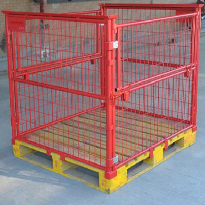 China Supplier Cargo Storage 1200x1000x1069 Heavy Duty Collapsible Metal Cage Pallet Lite Medium Duty Customized Container for sale