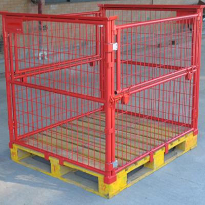 China Heavy Duty Collapsible Collapsible Heavy Duty Transport Posts / Steel Cage Wire Mesh Packages / Metal Crates Goods Container for sale