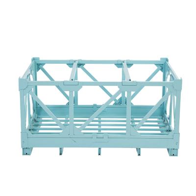 China Safety Collapsible Wholesale Stackable Collapsible Folding Wire Material Handling Cage Steel Pallet Rack for sale