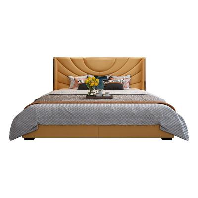 China Modern Solid Wood Queen Bed Upholstered Italian Light Luxury Bed Frame (Other) Hot Sale Double Bedroom Adjustable Bed for sale