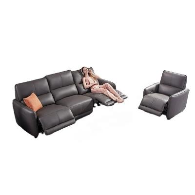 China Hot Selling Combination 1+2+3 Functional Electric Leather Sofa Set 3 Seaters Extendable Recliner Sofa Living Room Furniture for sale