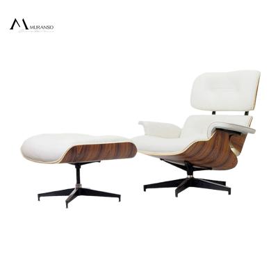 China Office Lounge Lounge Chair Eam Chair Lazy Chair Convertible Lounge Extended Leather Armrest With Stool Luxury Furniture for sale