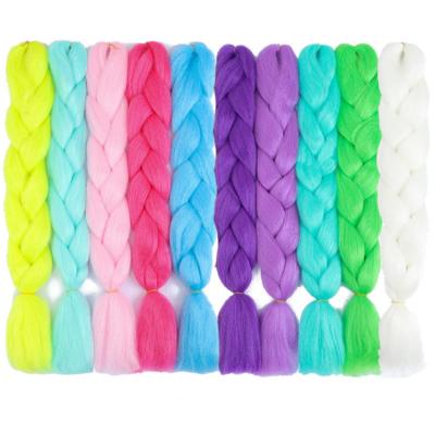 China New Costume Style 24 Large Lnch Hair Extension Bright Braiding Jumbo Crochet Braids Synthetic Hair for sale