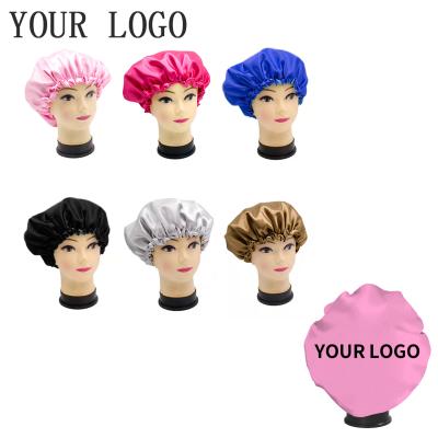 China 2021 New Image Style Custom Satin Hair Bonnet With Logo Custom Women Silk Hair Bonnet Bonnet Hair Bonnet for sale