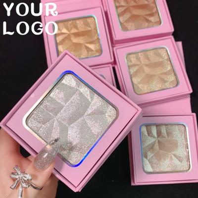 China Anti-Wrinkle No Logo Cosmetics Pink 8 Colors Loosen Powder Highlighter Bar Makeup Palette Private Label for sale