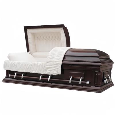 China American Style Jingyue Tong HY-AC030 Solid Cherry Wood Coffin/Casket High Quality Matte Finish Funerals Supplies Wholesale for sale