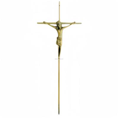 China European style In Stock Metal Crucifix Coffin And Casket In Double Steel Wire And Christ for sale