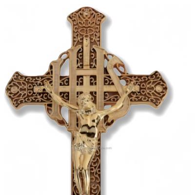 China European style Coffin Cross Crucifix Metal Funeral Casting Accessories Supplies Cross Crucifix Jesus And Christ For Coffin Tombsto for sale