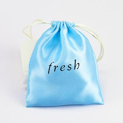 China Luxury Printed Durable Custom Silk Satin Cotton MINI Drawstring Bag For Hair Extension Bundle for sale