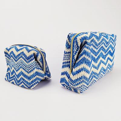 China Eco-friendly make Paper Straw Cosmetic Bag from Straw Hand Pouch Kids Clutch woven by Vietnam for sale