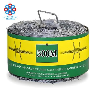 China Protective Construction Hot-Dipped Galvanized Barbed Wire Price Per Roll for sale