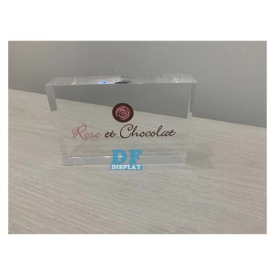 China Stored clear plexiglass block plexiglass logo sign plexiglass nameplate LG403 for sale