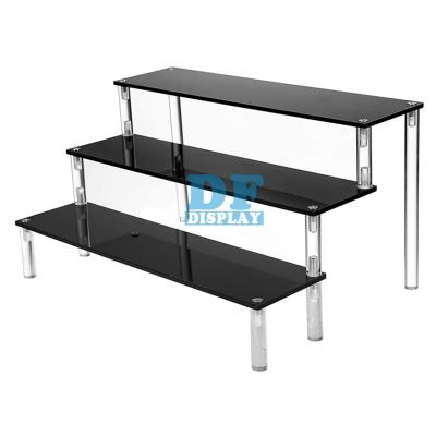 China AD005 3 Tier Black Acrylic Stocked Display Riser Cupcake Stand Display Stand For Decoration,Collection,Makeup for sale