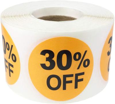 China STK-09 Barcode Percent 30% Off Stickers For 1.5 Inch 500 Adhesive Labels Retail for sale