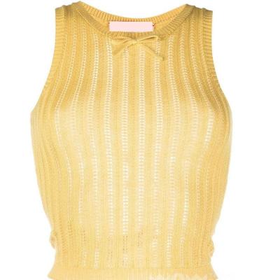 China 2023 Anti-Wrinkle Cable Knit Sweater Cotton Knitwear Top Custom Knit Sleeveless Women Invest Oversized Sweaters for sale