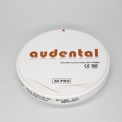 Κίνα Audental Zirconium Blocks 98mm Οδοντιατρικό Εργαστήριο CAD CAM Σύστημα Τρίωσης 3d Pro ST UT HT Λευκό μπλοκ Ζιρκόνια προς πώληση