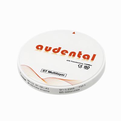 Cina 1100Mpa Resistenza flessibile 43% Blocco di zirconia traslucido per dentale 98/95/92mm in vendita