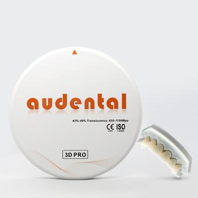 China Audental 1100MPa Super Estética Bloque de circonia blanca para materiales de fresado dental en venta