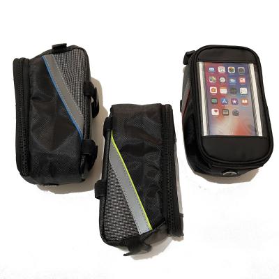 China Outdoor Waterproof Mobile Phone Mountain Bag Large Capacity Bicycle Tube Bag Touch Screen Phone Front Handlebar Bag for sale