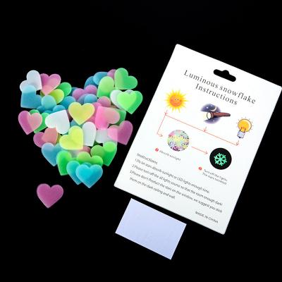 China Colorful WALL STICKER Glow in Dark Luminous Stars Moon Heart Shape Fluorescent Plastic Wall Stickers for Kids Bedroom Home Decor for sale