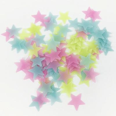 China Luminous Stickers Glow in the Dark Colorful Star Wall Stickers Fluorescent Star Sticker Kids Bedroom Star Sticker for sale