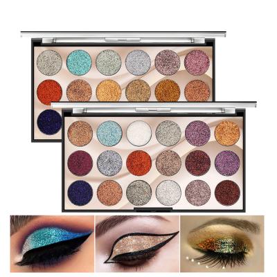 China Waterproof 18 colors paletas de maquillaje wholesale glitter eyeshadow pressed glitter powder eyeshadow glitter eye shadow for sale