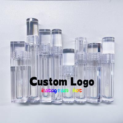 China Durable In Stock Unique Lip Gloss Containers Tube Square Lip Gloss Tubes With Custom Magic Wands Logo for sale