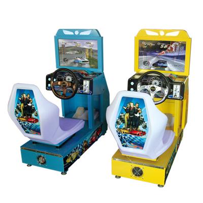 China Hardware toss a coin to power an electronic kid ride drive a kid arcade car race an arcade car simulator around a racing game machine for sale