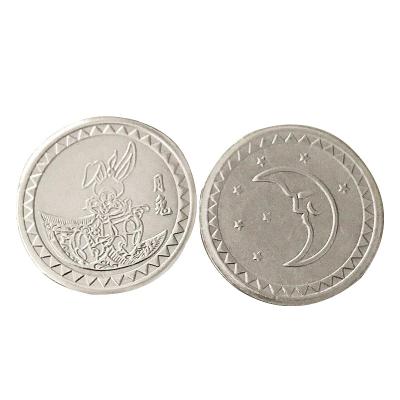 China Cheap Custom White Steel Zinc Alloy Silver Plated Coin Medal, Supermarket Shopping Coin, Game City Switch Coin Xjd-14 for sale