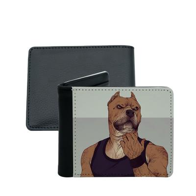 China Waterproof Sublimation Purse Blank Flip Up Personalized Sublimation Blank Bi-fold Men's PU Leather Wallets for sale