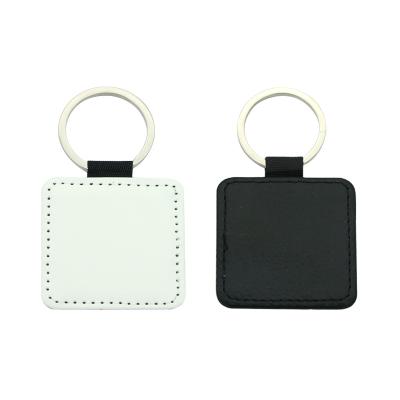 China Cheap Key Connector Price Dye Sublimation Blanks PU Leather Key Chain Custom Printed Keychain for sale