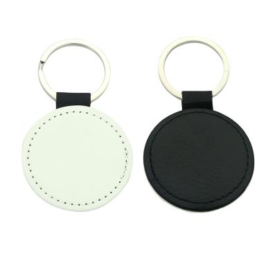 China Custom Printing Key Connector Sublimation Blanks PU Leather Key Chain for sale