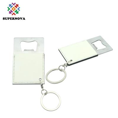 China 2021 New Sublimation Products Viable Empty Metal Bar Bottle Opener Key Chain With Custom Logo for sale