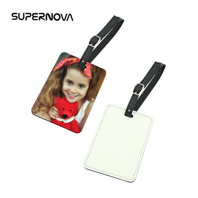 China Fanshion Wholesale Custom Blank 2-Sided Blanks PU Leather Luggage Tag for sale