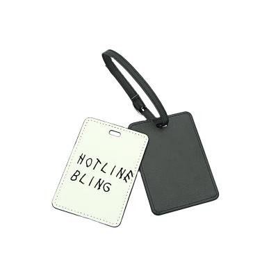 China Fanshion Dye Sublimation Blanks PU Leather Luggage Tag For Custom Printing for sale