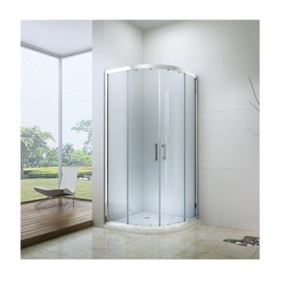 China Modern classic design sliding shower door with curved glass for sale