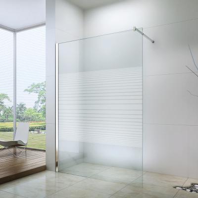 China Fantastic 6mm/8mm/10mm Glass Frameless Mirror Shower Screen Glass Walk With SUS Support Bar for sale