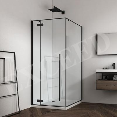 China Corn Modern Cheap Modern Black Aluminum Profiles Bathroom Shower Glass Enclosures for sale