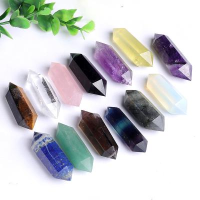 China China Hexagon Prism Charms Natural Lapis Lazuli Rose Crystal Craft Chakra Reiki Healing Stone For Ornamental Display for sale