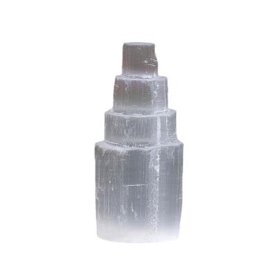 China Wholesale High Quality White Gypsum Tower Crystals Healing Stone Selenite Tower from China for sale