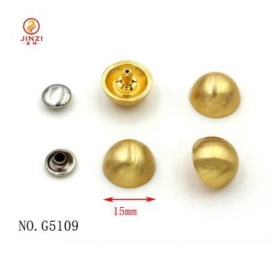 China Bright Box Gold Color OEM Metal Mushroom Rivets And Studs For Bags And Apparel for sale