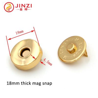 China For Jinzi 18mm metal magnet button of metal handbags/clothing accessories, strong magnetic snap button for handbag for sale