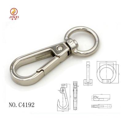 China Eco - Friendly / Durable Nickel Color Metal Small Hanging Snap Hook For Handbag for sale