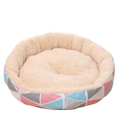 China Best Selling 2022 DXL Removable Cover Dog Bed Non Slip Bottom Design Soft Cute Round Pet Beds For Dog&cat for sale