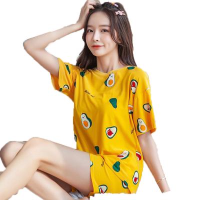 China Breathable pajamas a set of new high quality beautiful pajamas sell a set wholesale home clothes Chinese short sleeve women's pajamas for sale