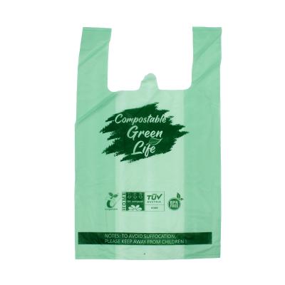 China BIODEGRADABLE custom printed plastic t-shirt shopping bags are biodegradable using environmentally friendly materials for sale